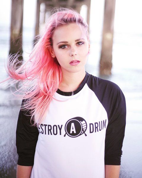 Destroy A Drum Dri Fit Black Baseball Tee