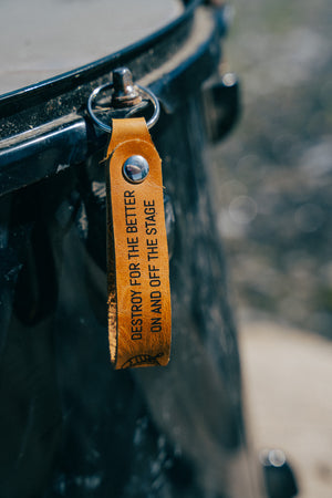DESTRUCTION LEATHER KEY TAG