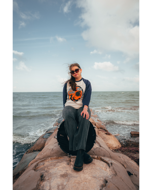 DESTROY LEAGUE BLUE RAGLAN