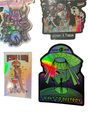 HOLOGRAPHIC MONSTERS STICKER 5 PACK