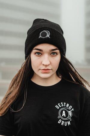 Signature Logo Black Cuffed Beanie