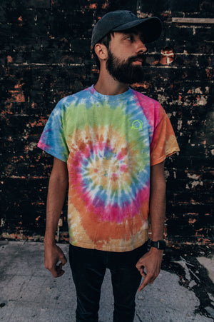 1 OF 1 Embroidered Destroy Puddle Tie-Dye Tee