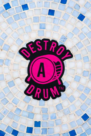 Destroy A Drum Large Pink Decal