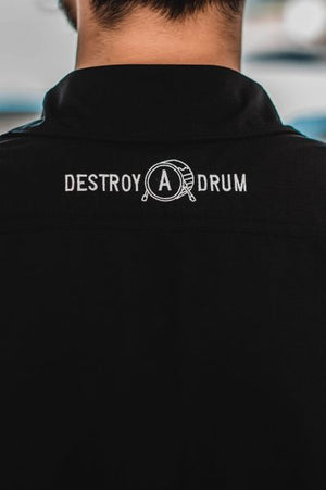 Embroidered Signature Logo Destroy A Drum Performance Button-Up