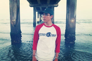 Destroy A Drum Dri-Fit Red Baseball Tee