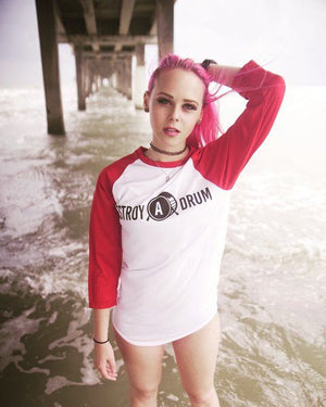 Destroy A Drum Dri-Fit Red Baseball Tee